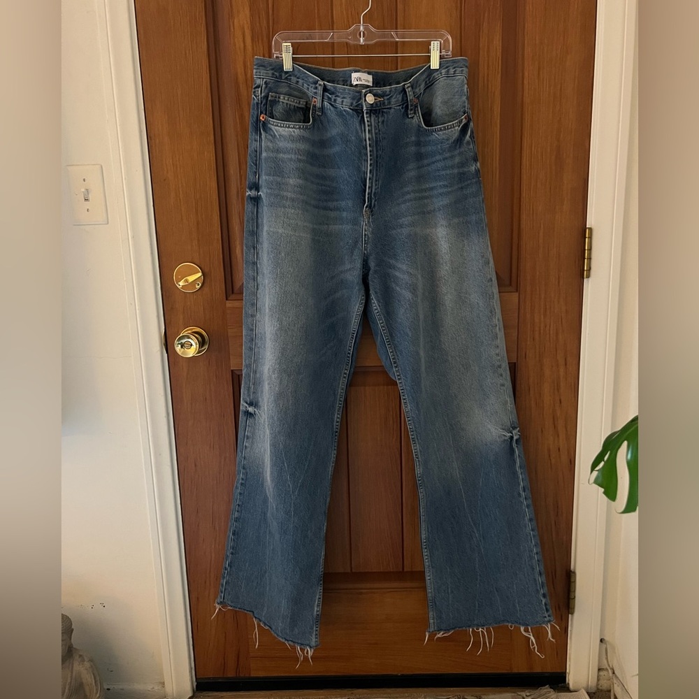 Zara High Rise Wide Leg Jeans 14